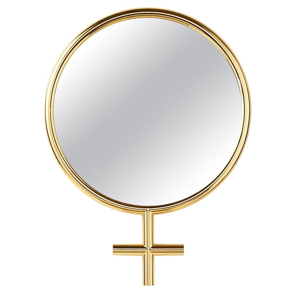 Woman Mirror in Gold Finish or Chrome Finish For Sale