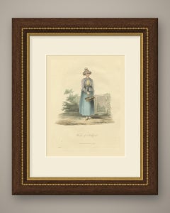 Woman of Hinlopen, Frisian Dress, Antique Ackermann Print, 1817