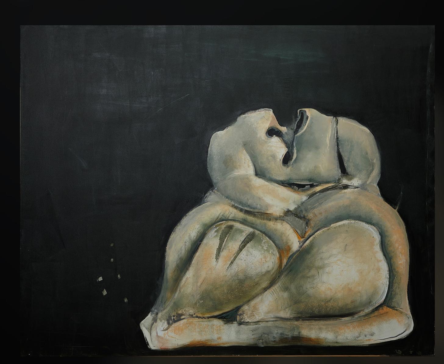 XXIe siècle et contemporain Grande peinture sur toile impressionnante « Femme de Malte » de Greddy Assa, 2013 en vente