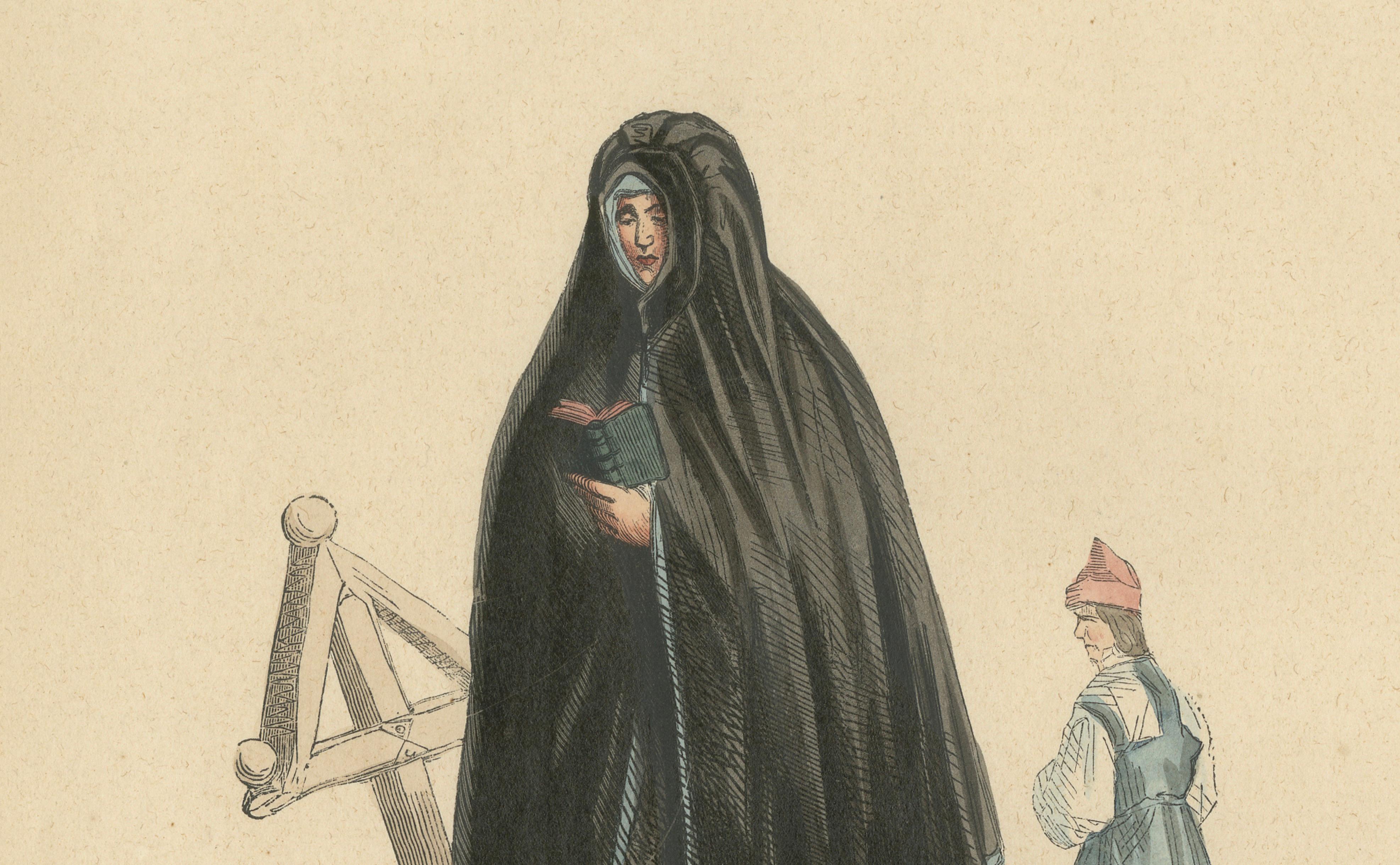Woman of Torna-Härad and Man of Järfsö, Scandinavian Lithograph, 1845