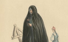 Woman of Torna-Härad and Man of Järfsö, Scandinavian Lithograph, 1845