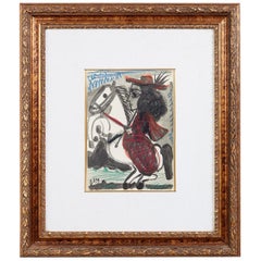 Lithographie de femme sur cheval d'après Pablo Picasso