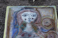 Woman on Majolica Tile Giovanni de Simone 1960s Italian Design