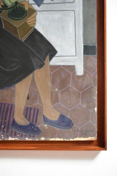 Woman portrait grinding pepper, 1950s