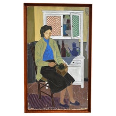 Vintage Woman portrait grinding pepper, 1950s