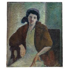 Woman Portrait Modern Oil Painting - Post Impressionism - France Circa 1930
