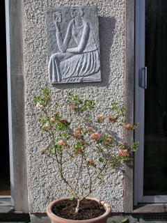 "Woman Reading" Concrete Bas Relief by Ruth Addinall