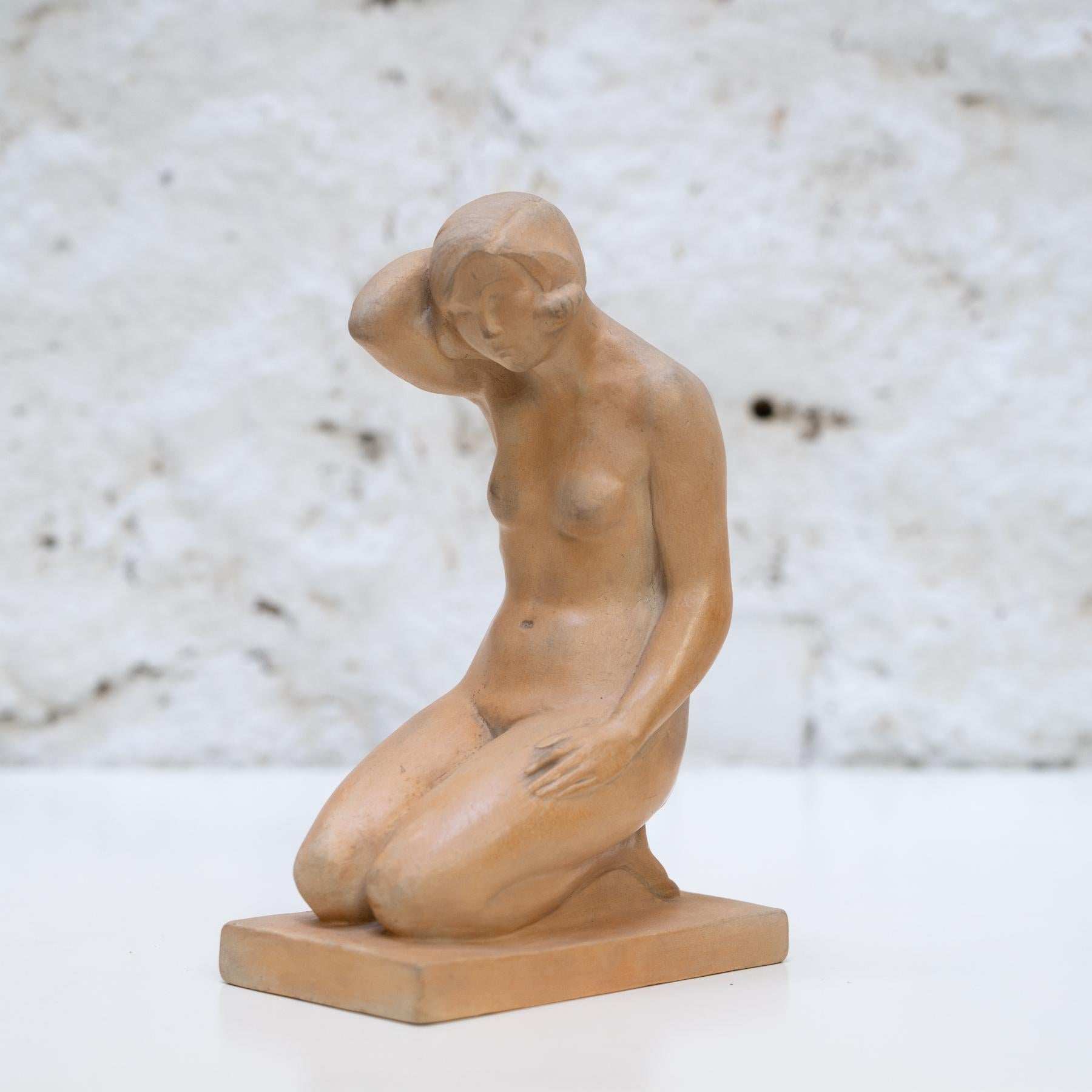 Mid-Century Modern Woman Sculpture Signed 