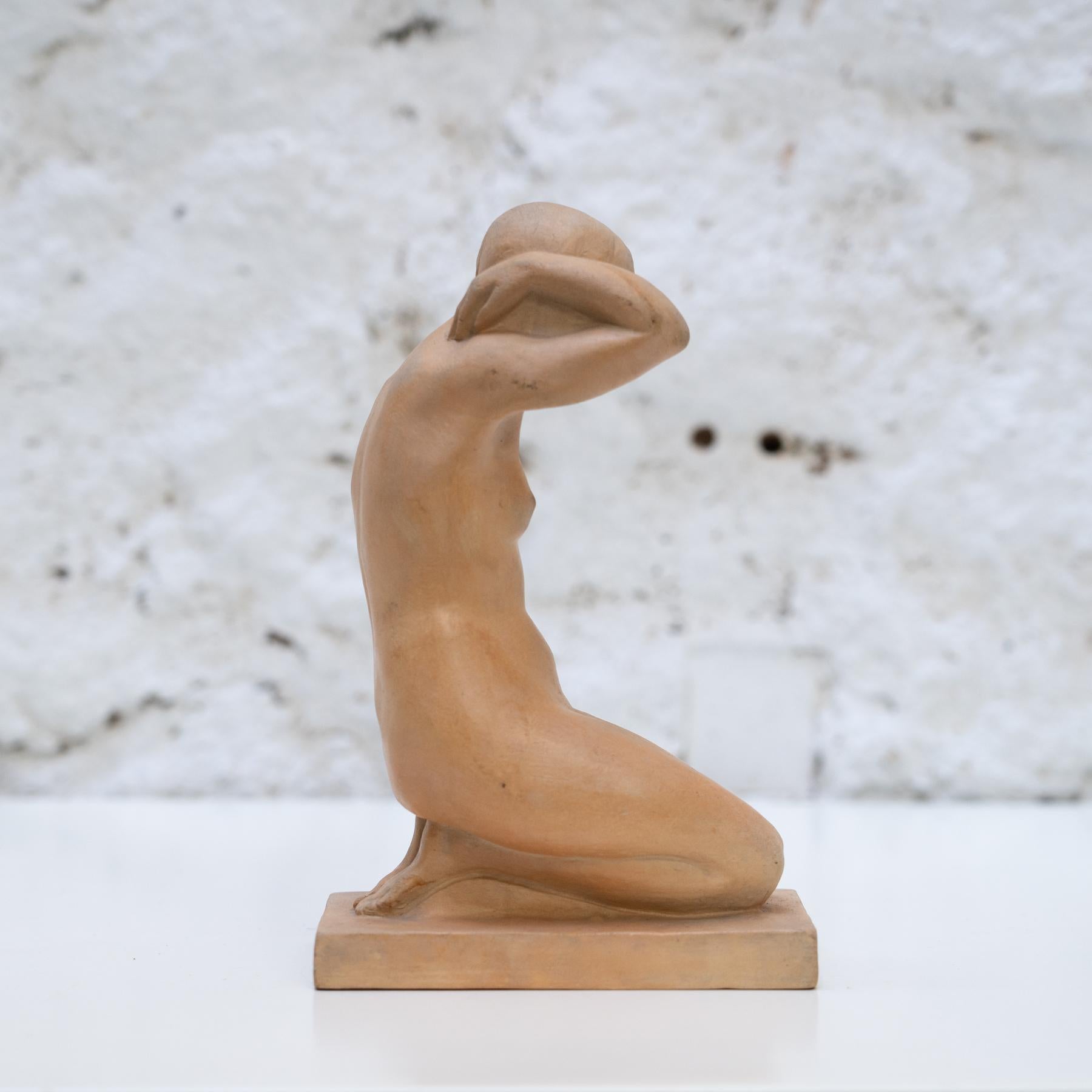 Ceramic Woman Sculpture Signed 