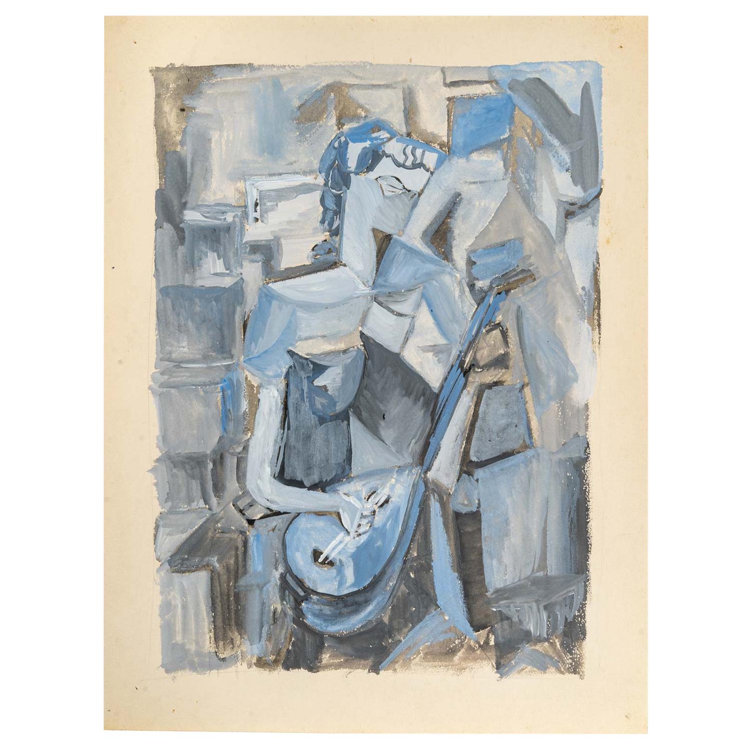 Woman with a Mandolin, XX Century For Sale