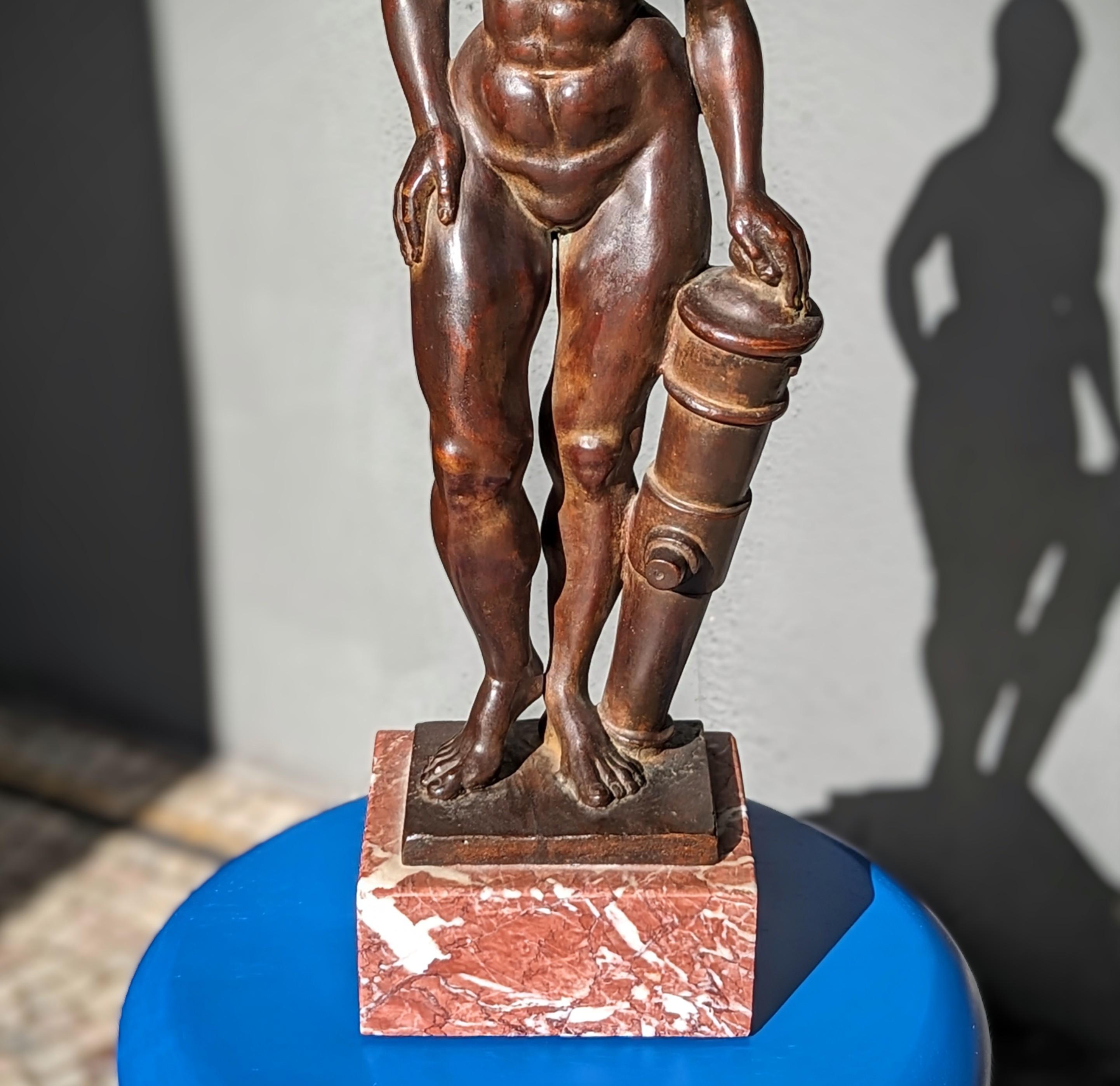 American Woman with Cannon in Bronze By Spero Anargyros For Sale