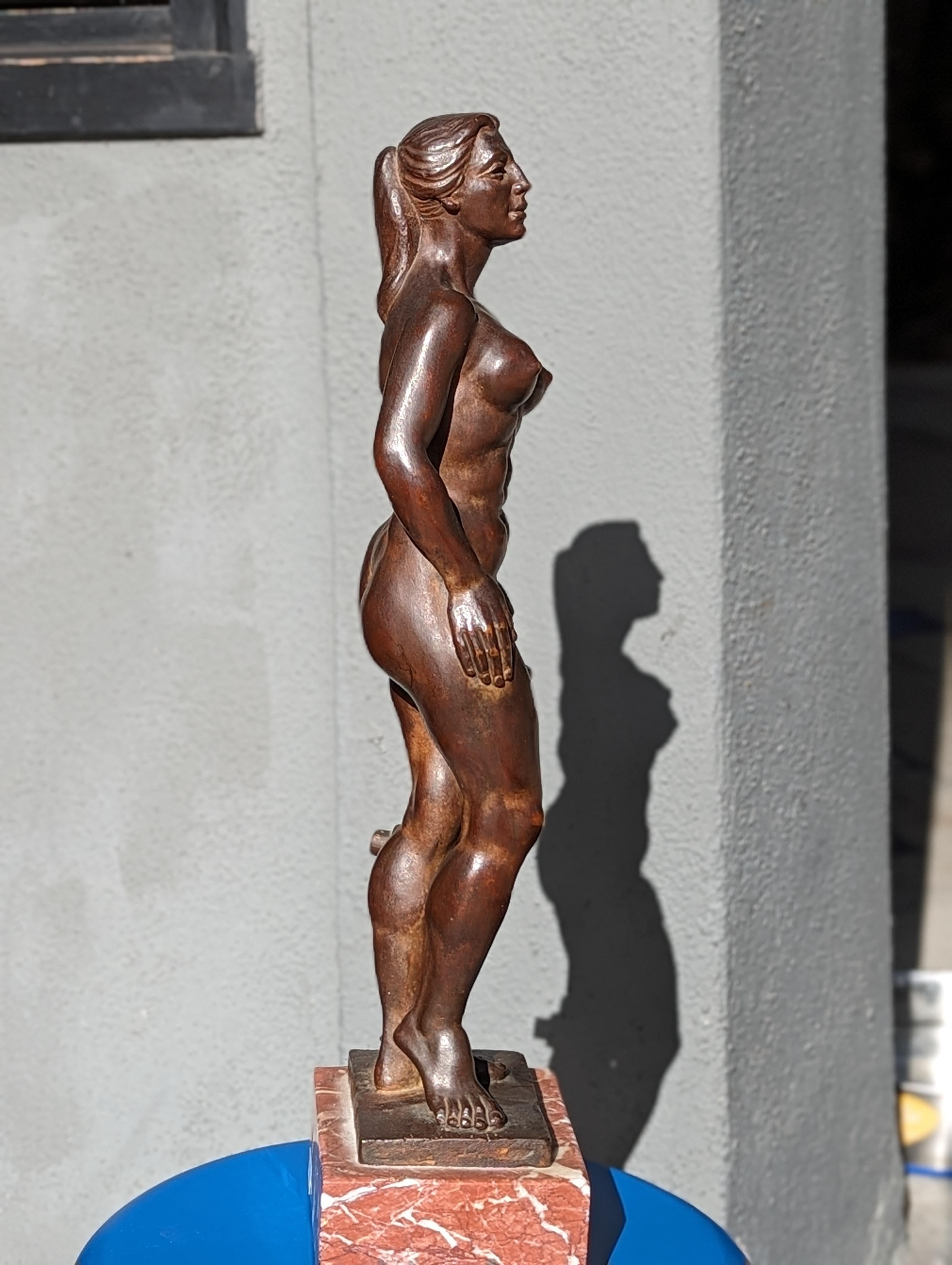 Woman with Cannon in Bronze By Spero Anargyros In Good Condition For Sale In San Francisco, CA