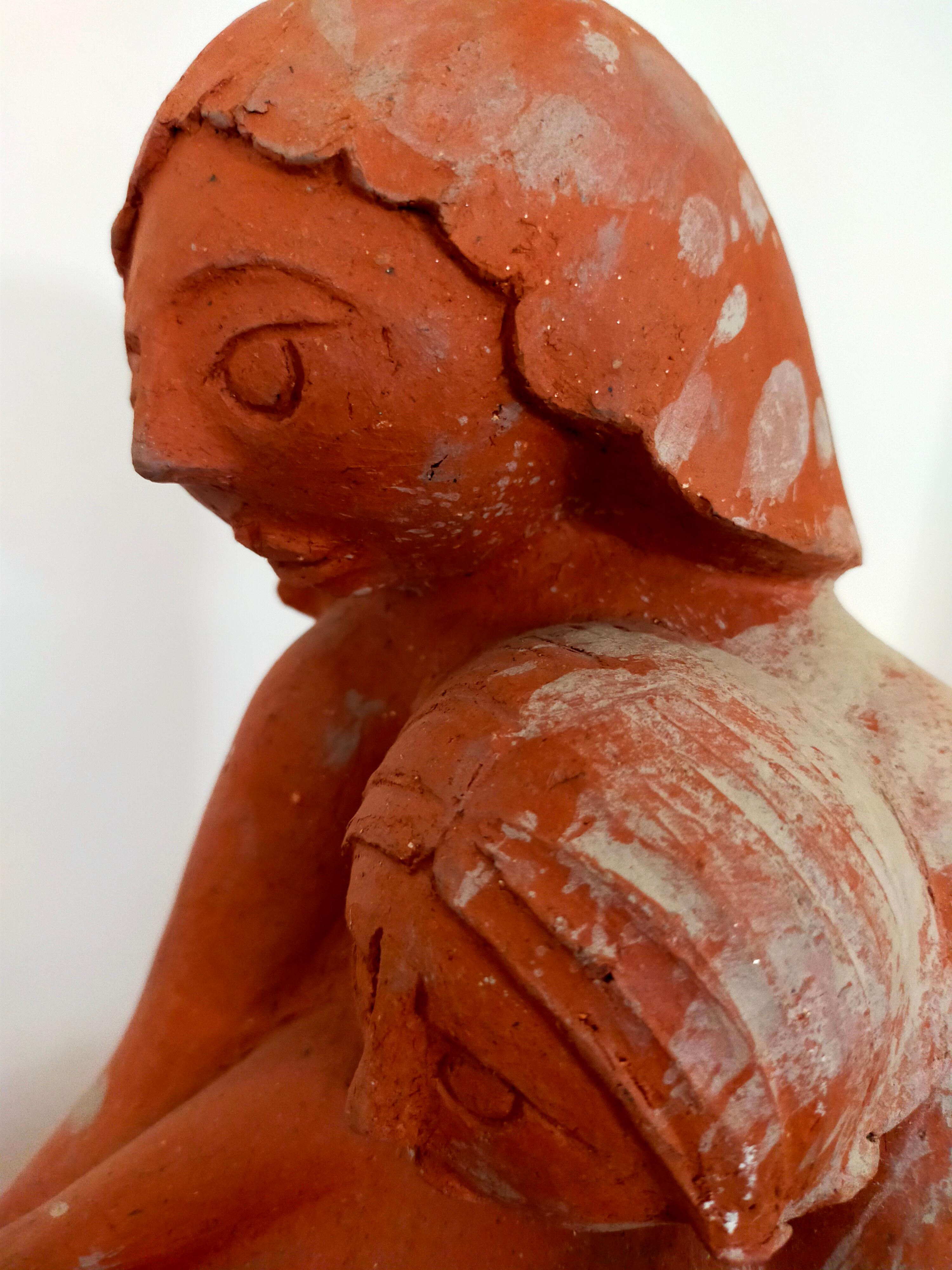 Woman with Child in Terracotta For Sale 1