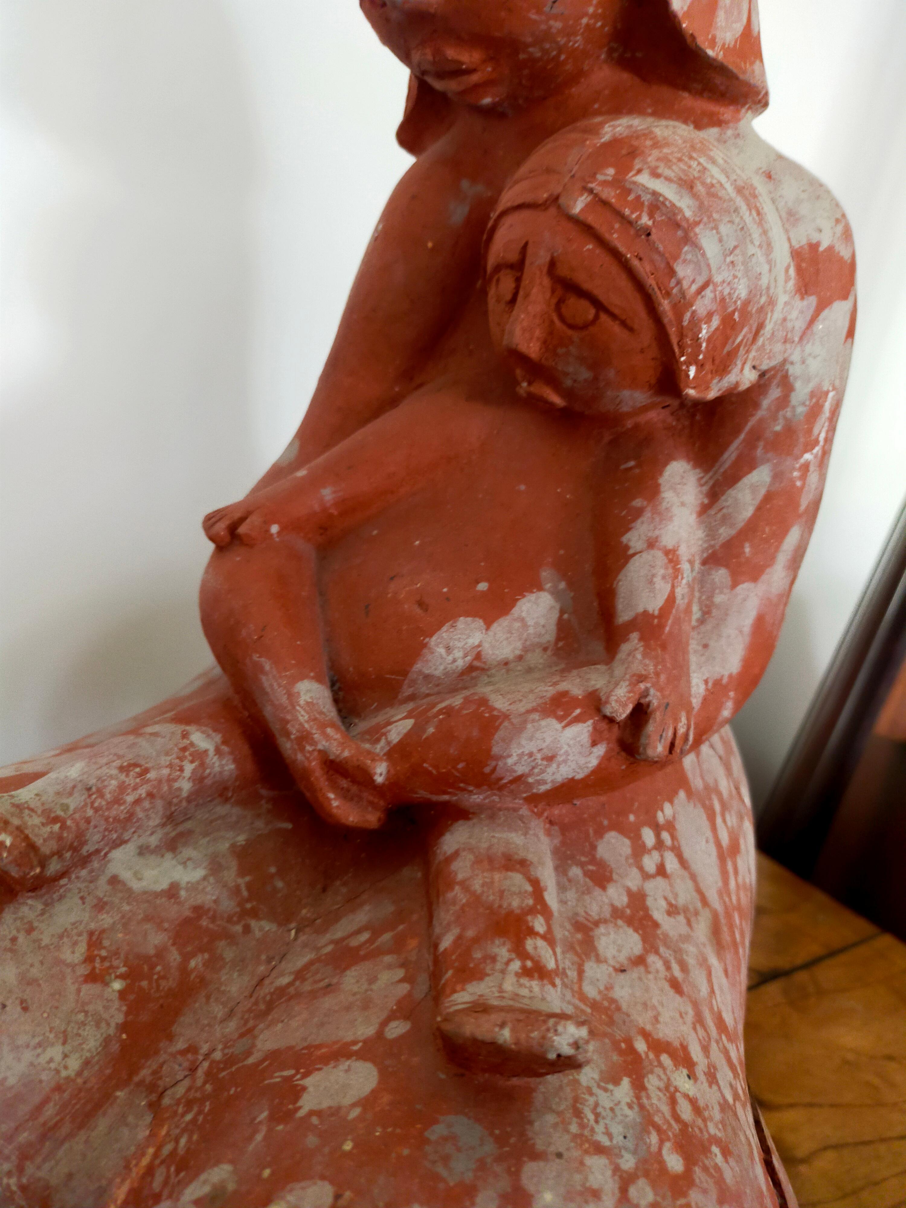 Woman with Child in Terracotta For Sale 2