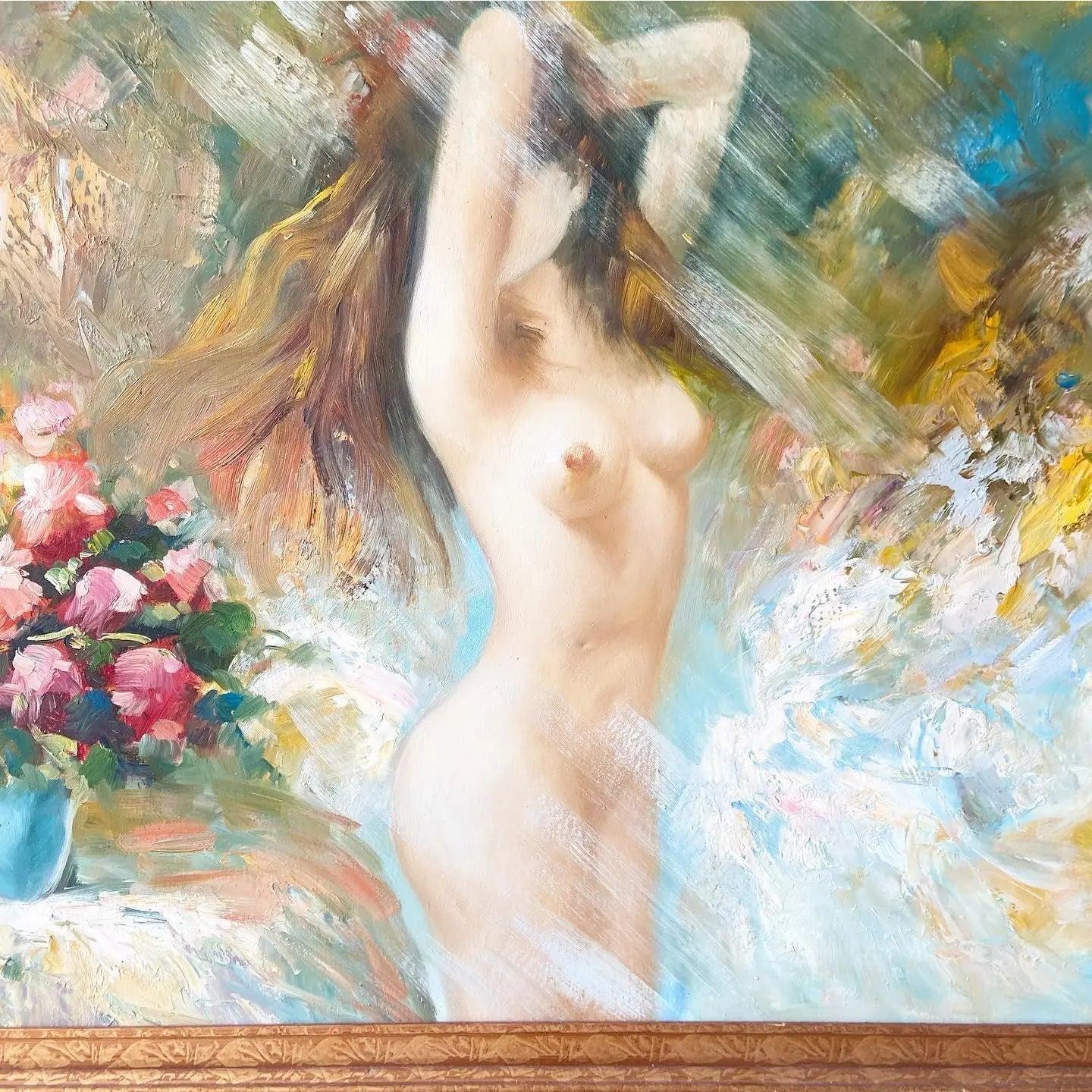 Werten Sie Ihre Einrichtung mit diesem signierten Ölgemälde von B Danny Woman Flowers auf, das weibliche Anmut und üppige Blumen zeigt.
 

 Wir verkaufen die Gegenstände so, wie sie erworben wurden, ohne sie zu restaurieren oder zu reparieren.