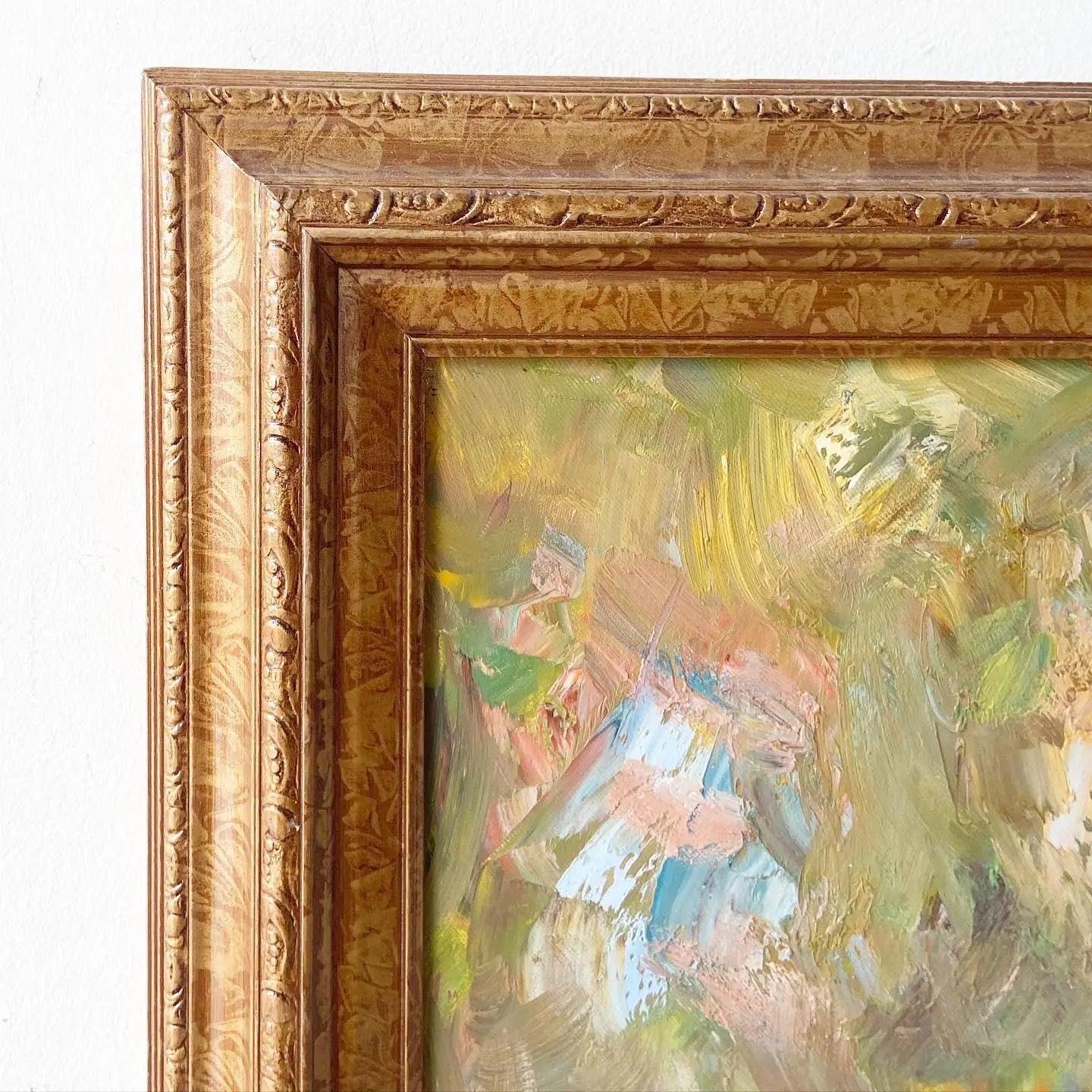 Frau mit Blumen, gerahmtes und signiertes Ölgemälde von B. Danny im Zustand „Gut“ im Angebot in Delray Beach, FL