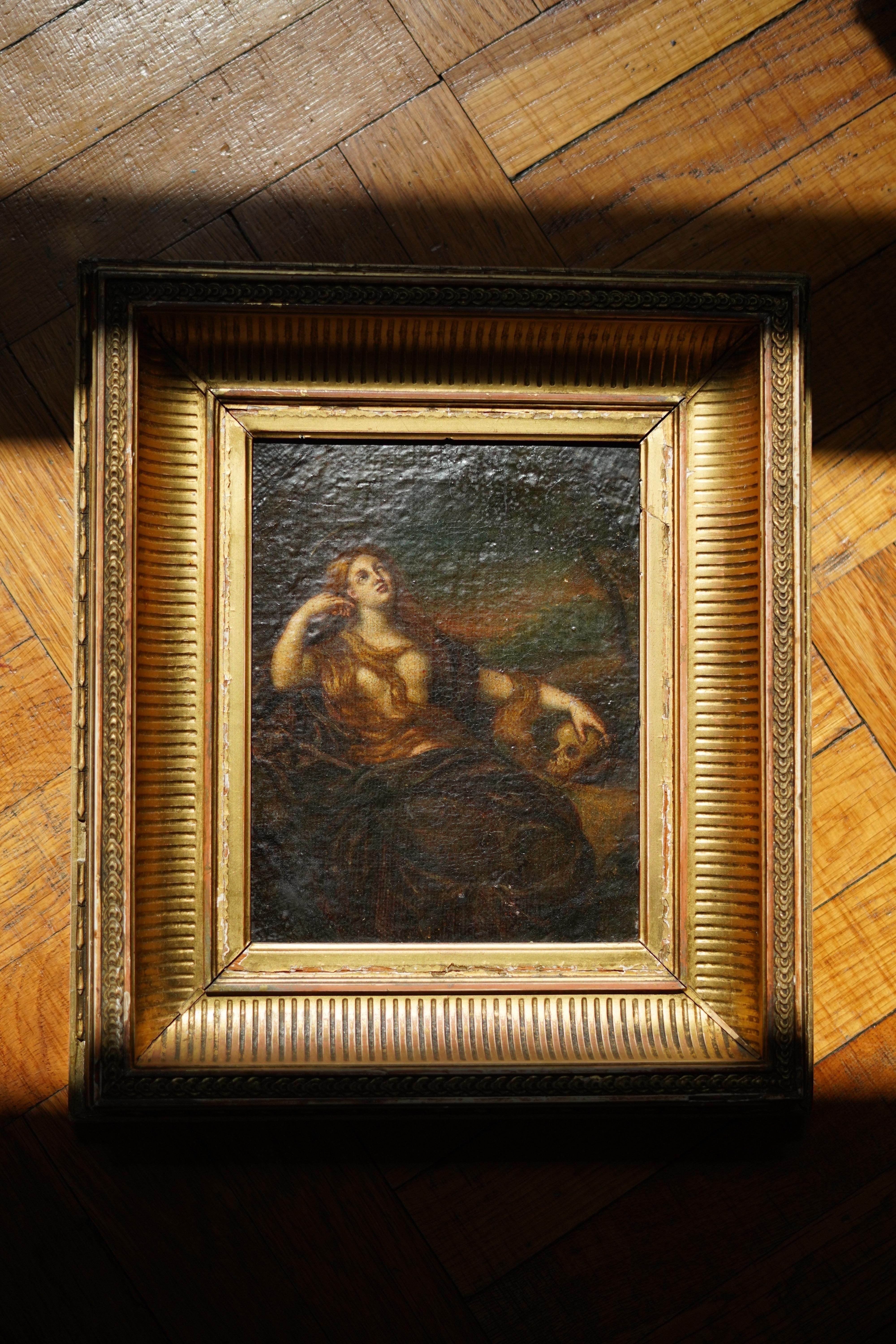 Autre Magdalena posant sa main sur un crâne, Unknown Europe 1800 en vente