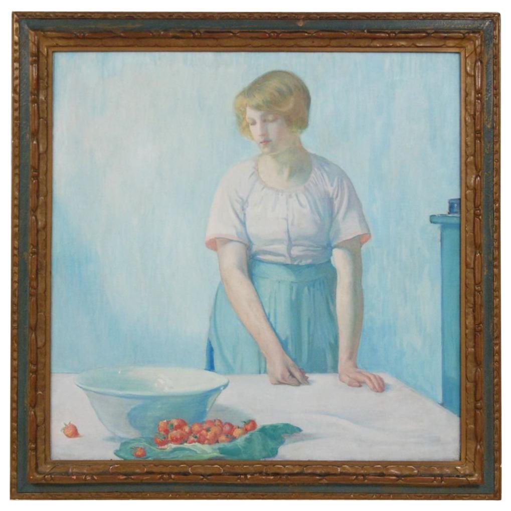 “Woman with Strawberries” by Myron Barlow For Sale
