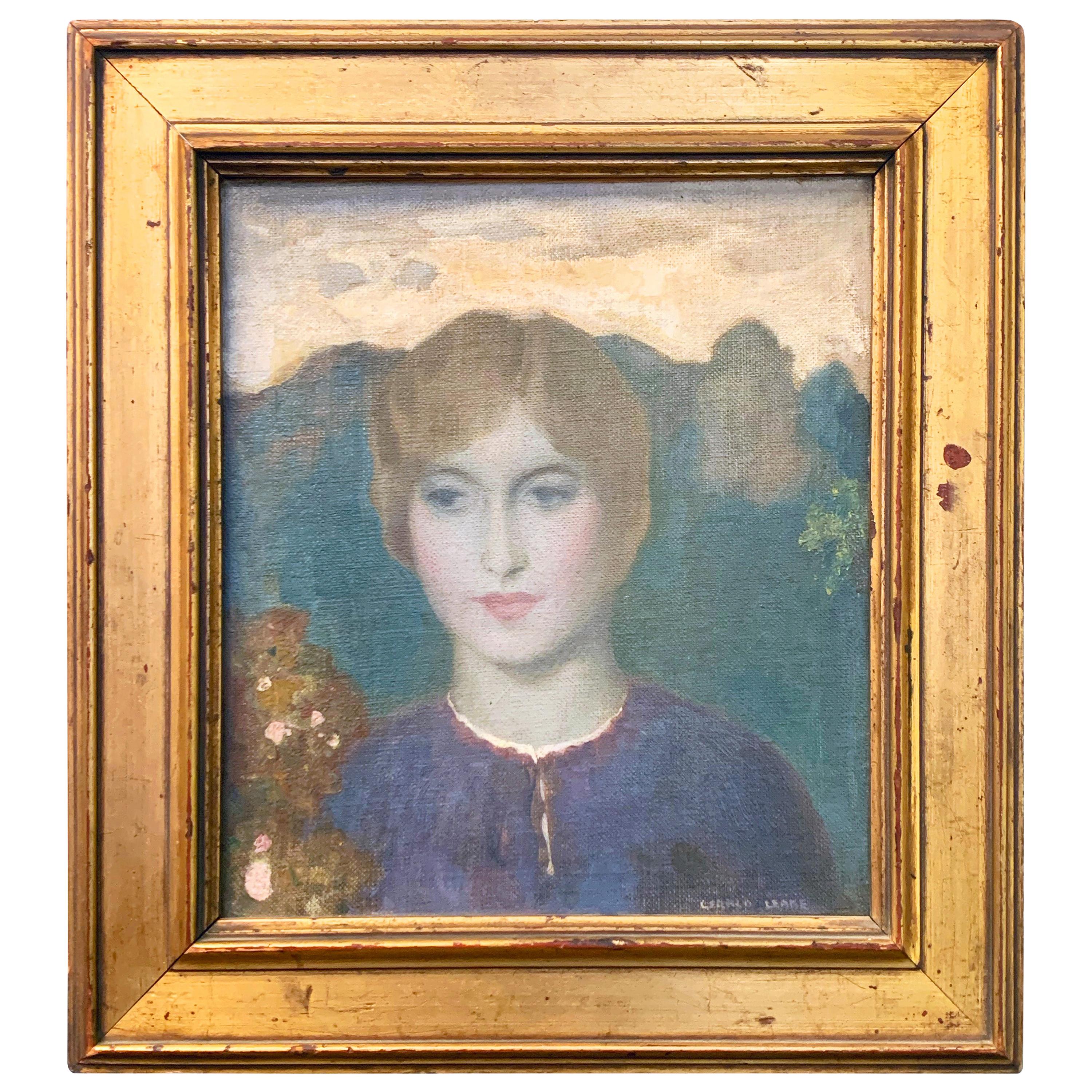 "Woman with the Golden Hair, " Subtle and Gorgeous Portrait by Gerald Leake For Sale
