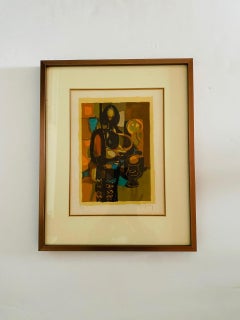Frau mit Vase von Marcel Mouly, Frankreich, 1918-2008, signierte Serigraphie 19/200