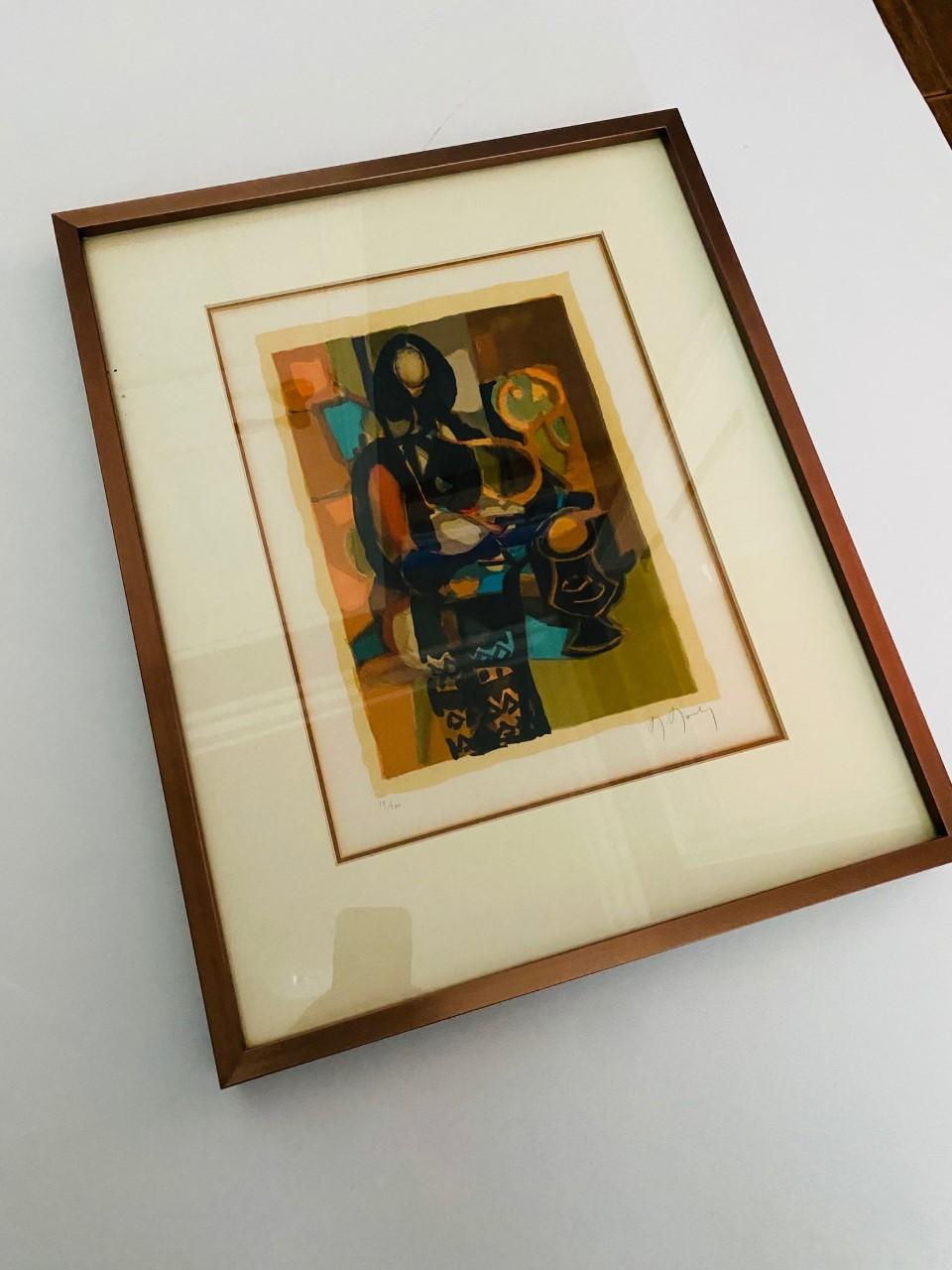 Mid-Century Modern Woman with Vase by Marcel Mouly 'France, 1918-2008' Signed Serigraph 19/200 For Sale