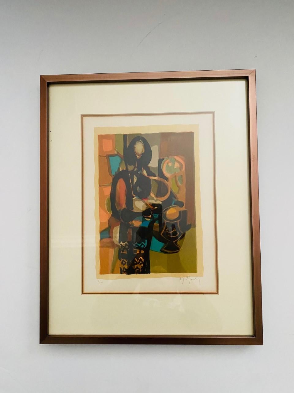Paint Woman with Vase by Marcel Mouly 'France, 1918-2008' Signed Serigraph 19/200 For Sale