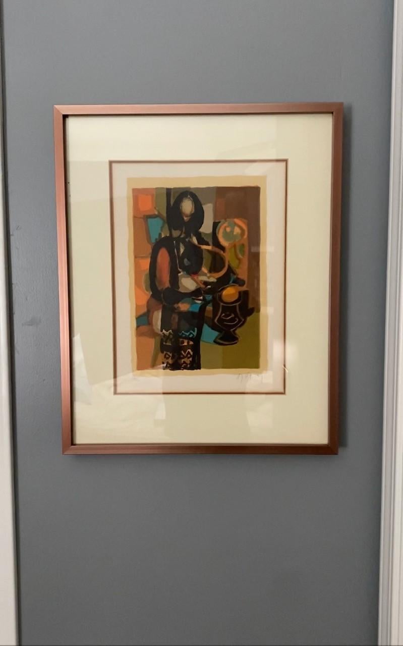 Woman with Vase by Marcel Mouly 'France, 1918-2008' Signed Serigraph 19/200 For Sale 1