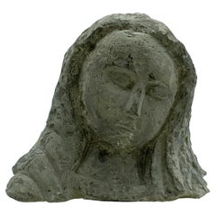 Woman's Face, Tufa Sculpture, Italy 1960s