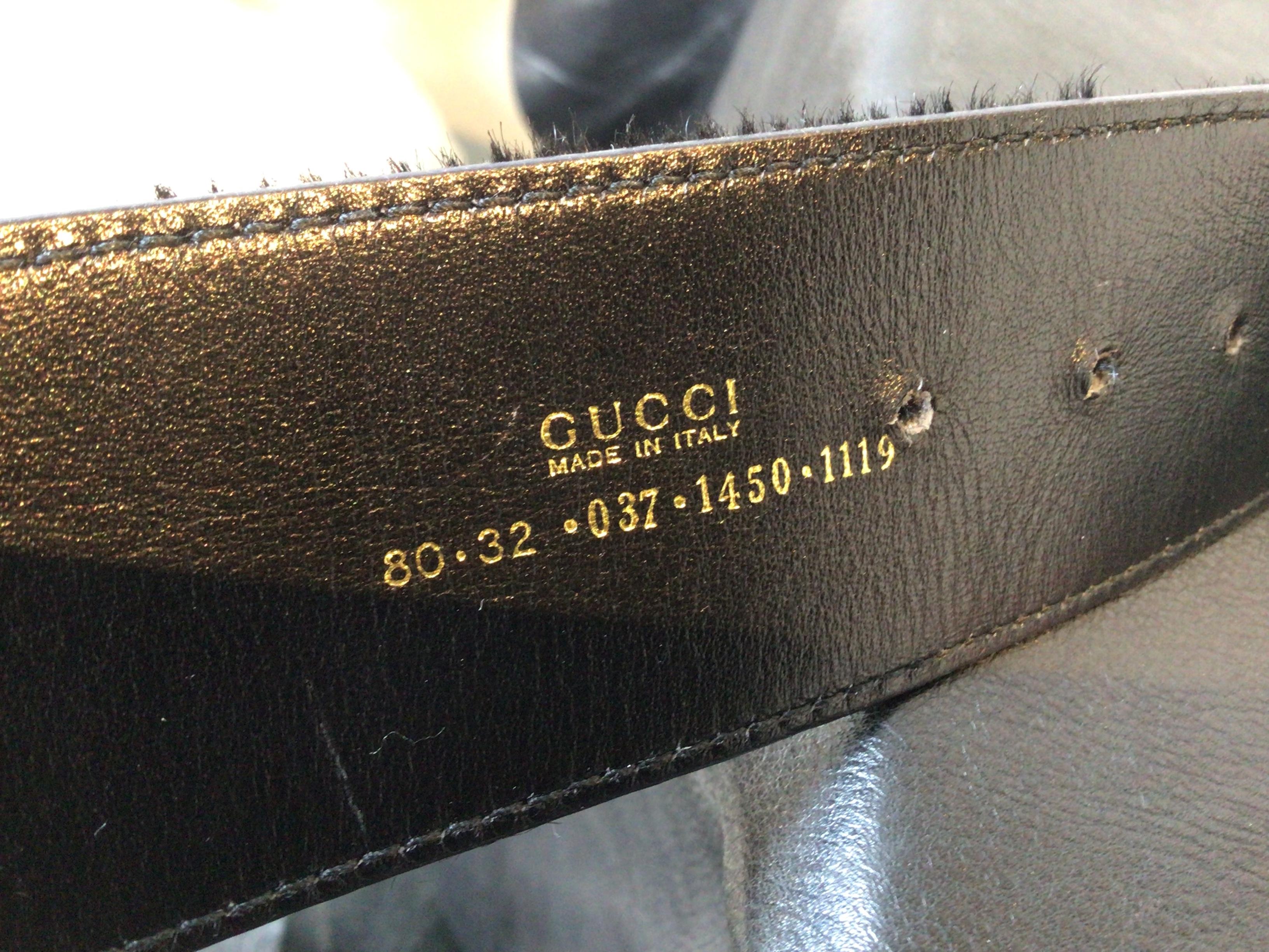 Woman’s Gucci Pony Hair Belt with Brass Buckle For Sale 2