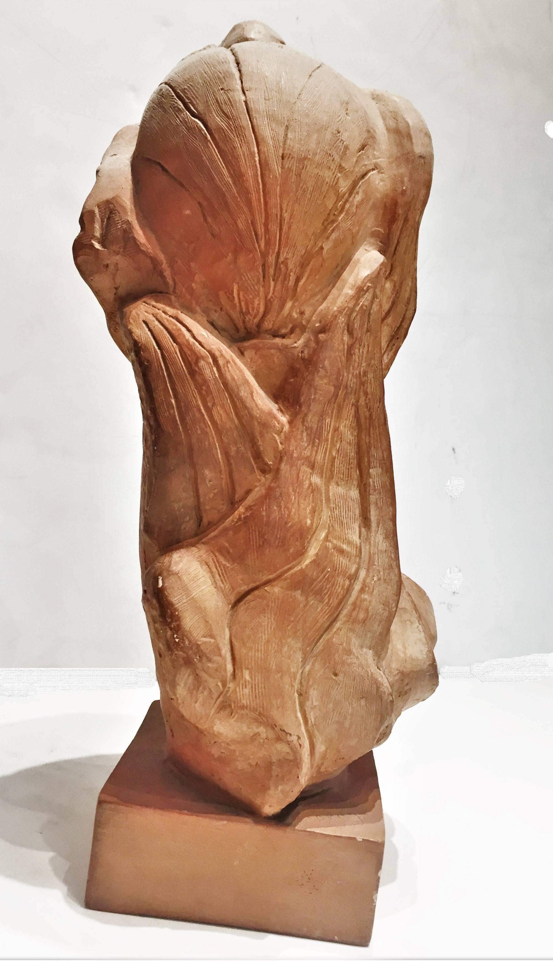 Tête de femme, sculpture américaine en terre cuite moderne du milieu du siècle dernier, années 1950 Bon état à New York, NY