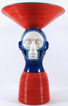 Woman's Head Decorative Ceramic Piece, Handmade Italy, 2021, Hand-Crafted