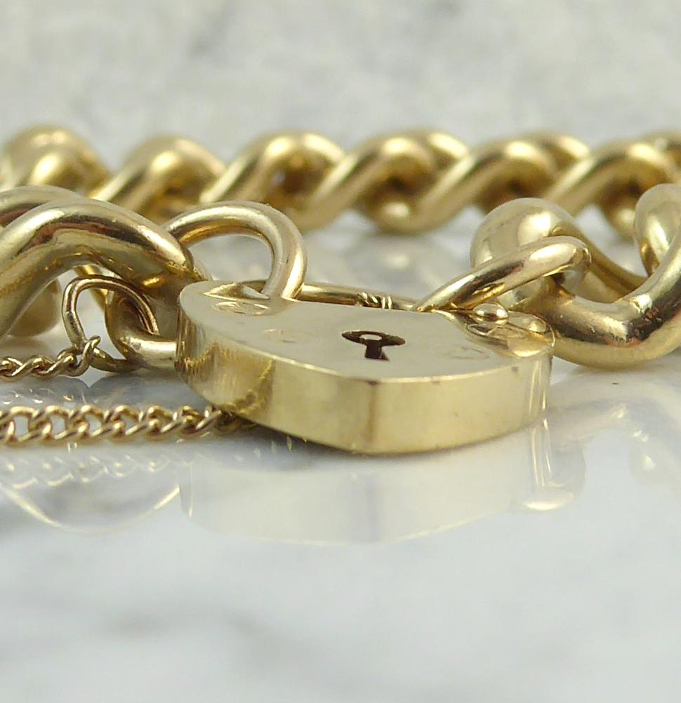 mens gold curb link bracelet