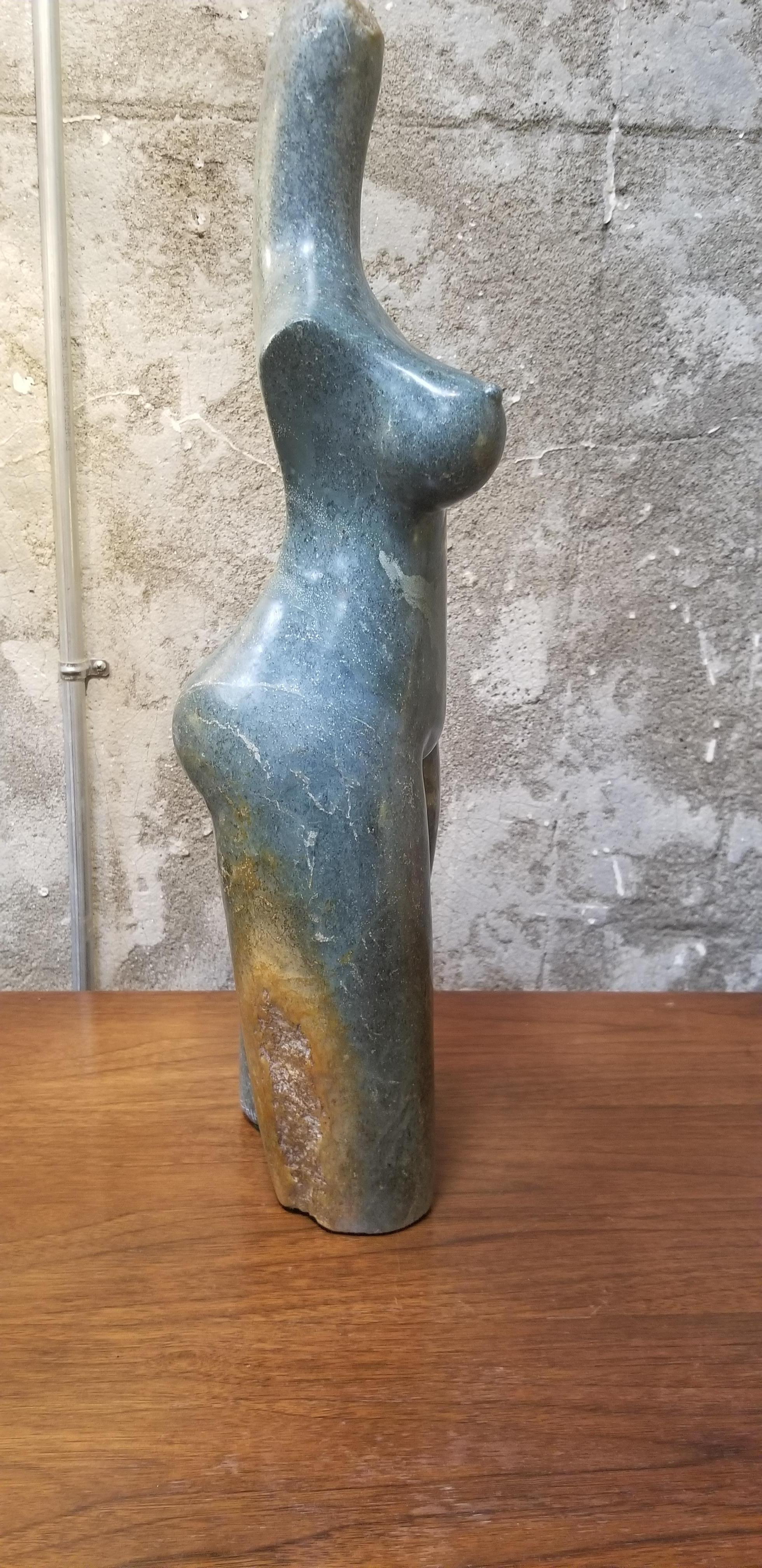 Zimbabwean Woman's Torso Carved Stone Sculpture by Robert Chimika For Sale