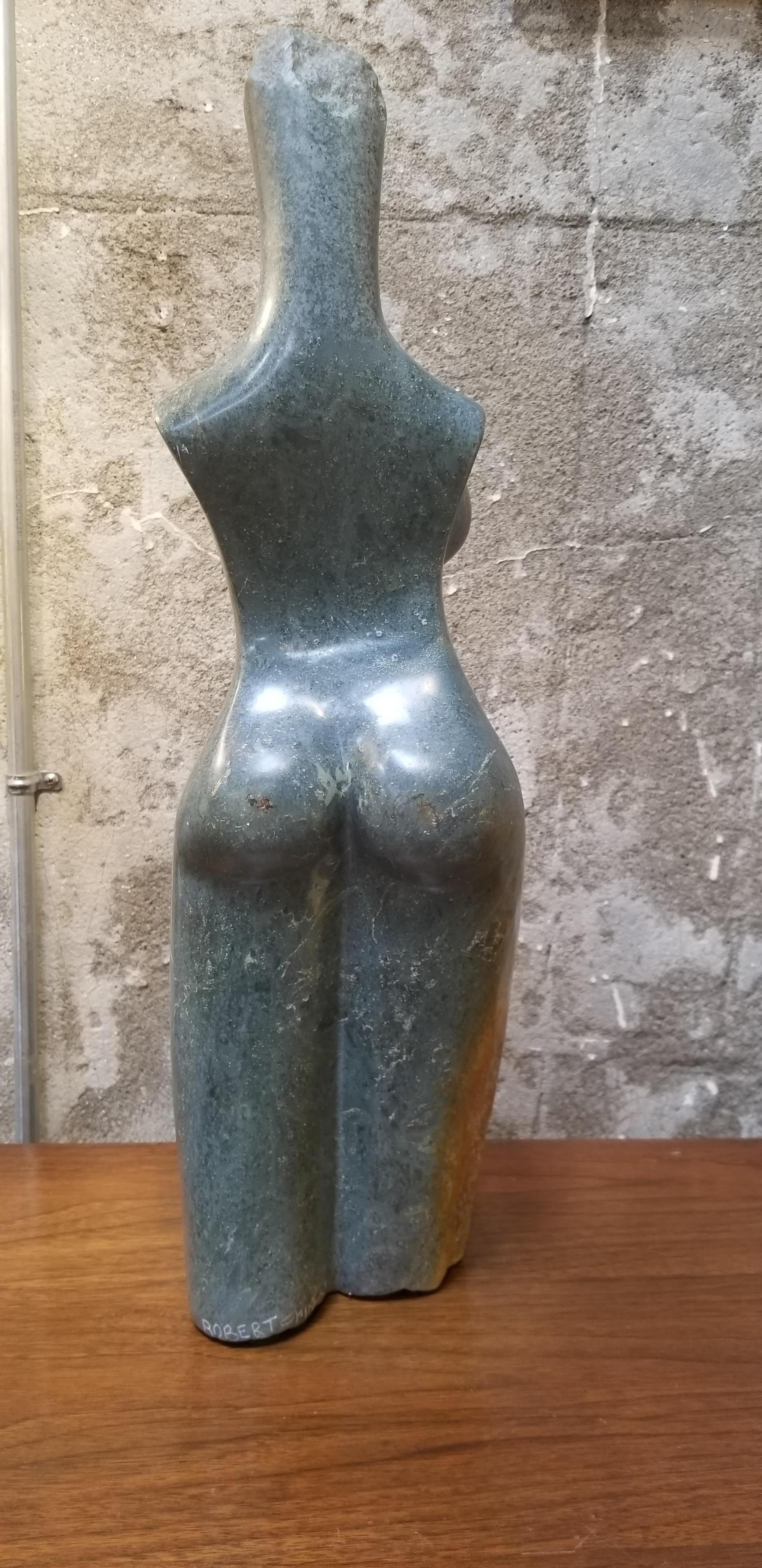 20th Century Woman's Torso Carved Stone Sculpture by Robert Chimika For Sale