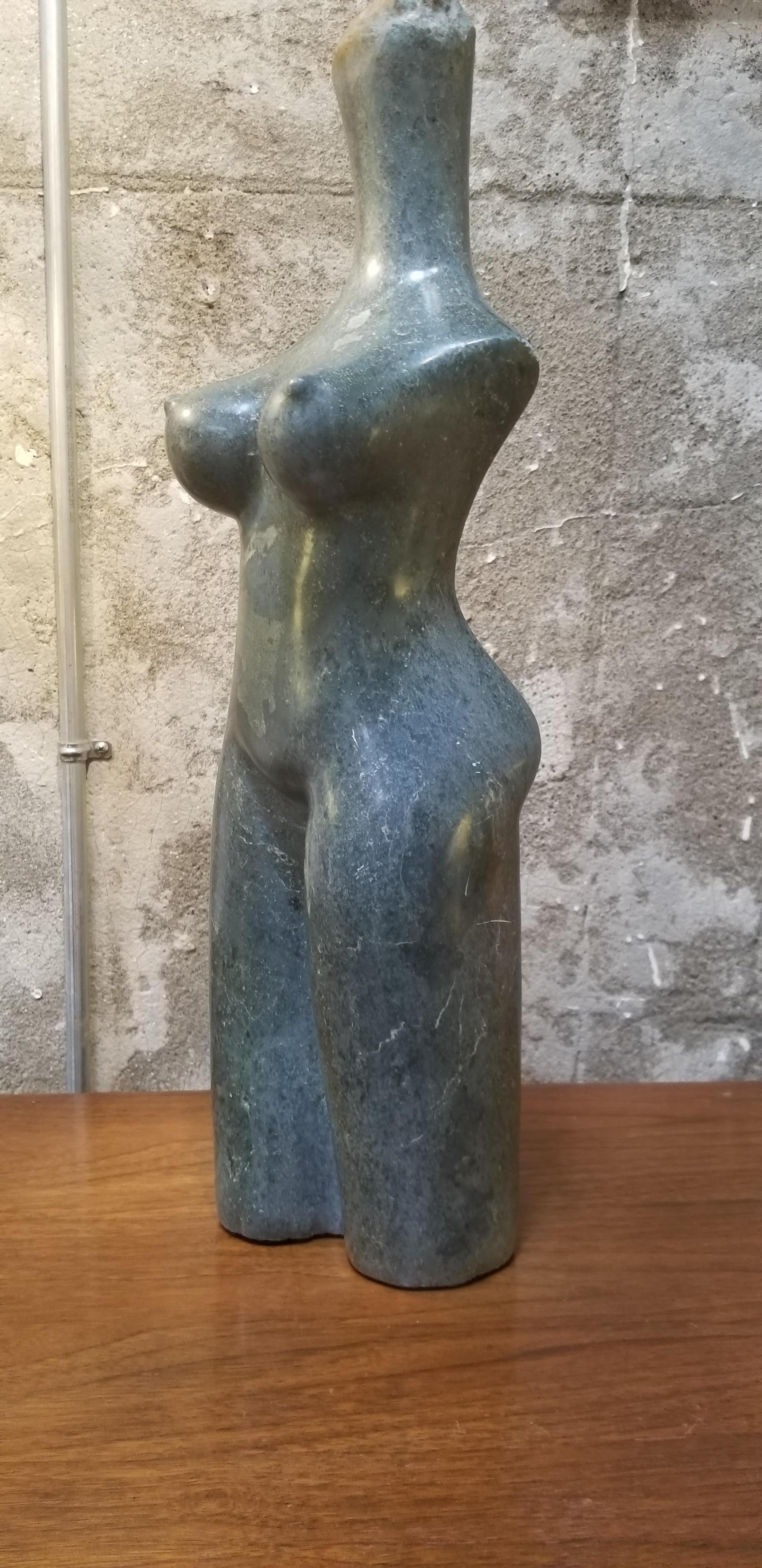 Woman's Torso Carved Stone Sculpture by Robert Chimika For Sale 1