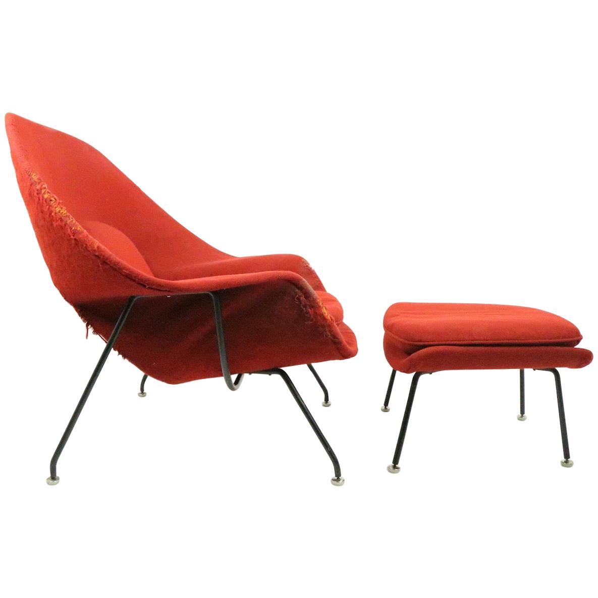 Womb Chair and Ottoman by Saarinen for Knoll