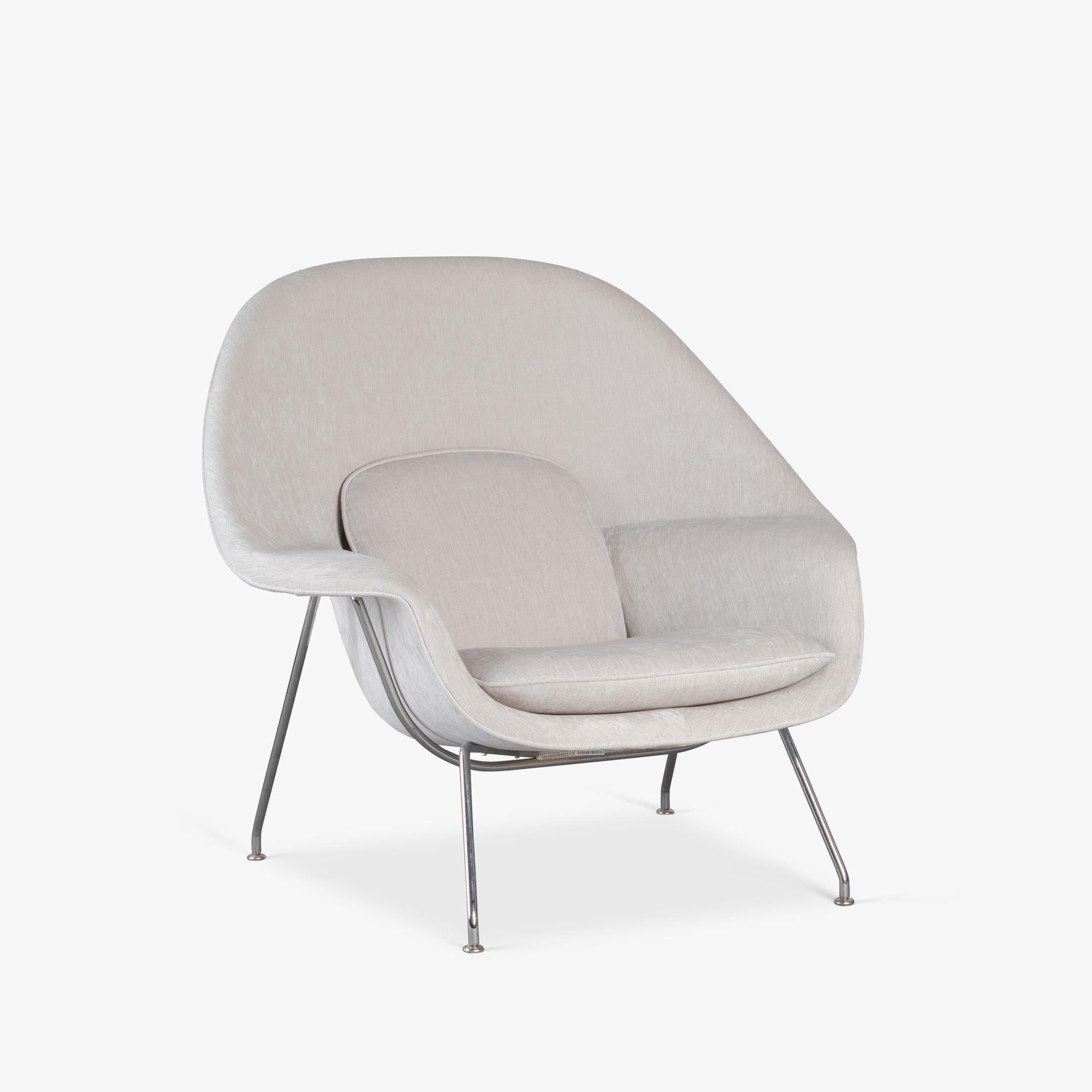 Americano Sedia e ottomana Womb in ciniglia grigio performance di Eero Saarinen per Knoll in vendita