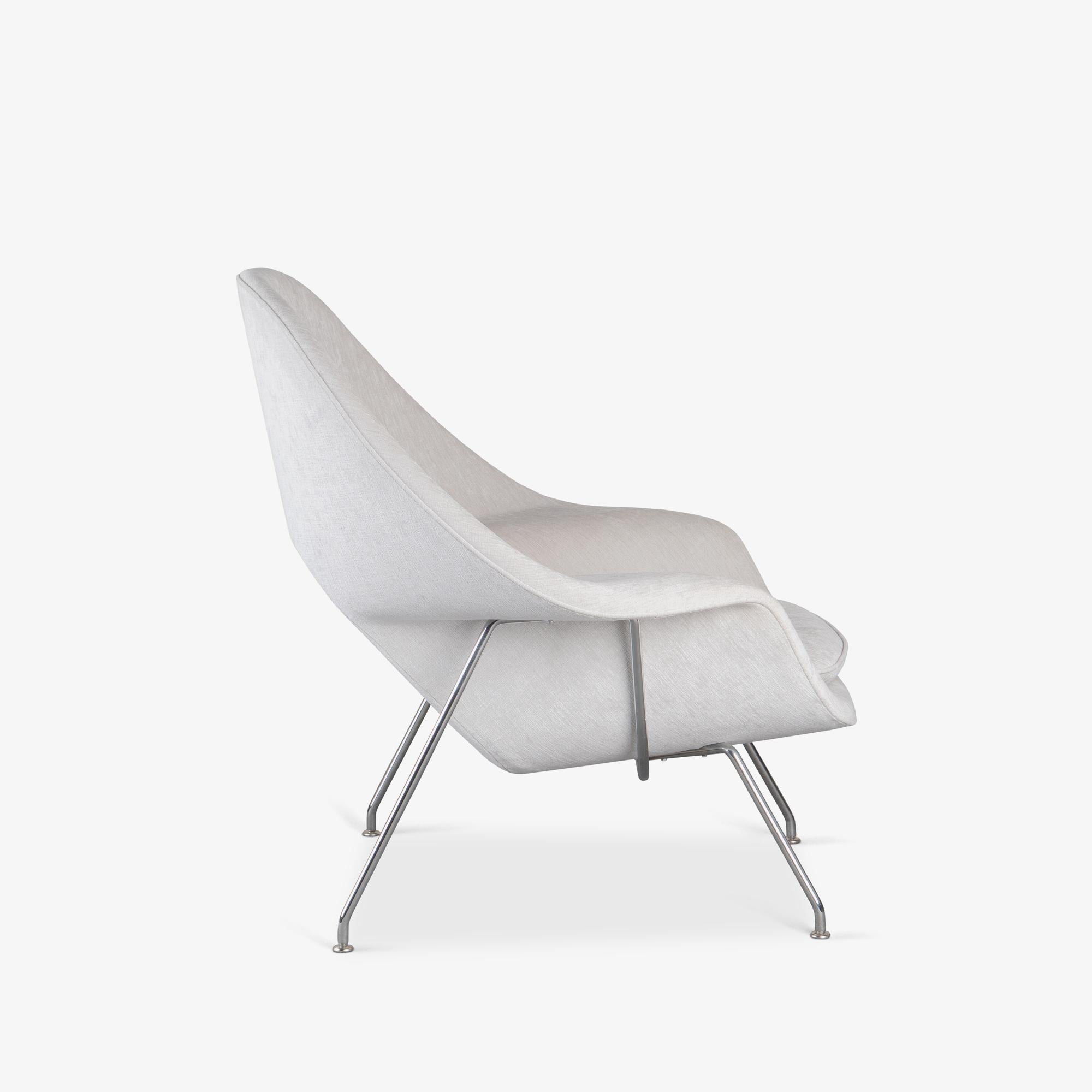 Sedia e ottomana Womb in ciniglia grigio performance di Eero Saarinen per Knoll In condizioni buone in vendita a Stamford, CT