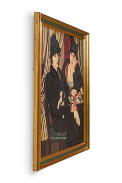 Women at a Café Painting