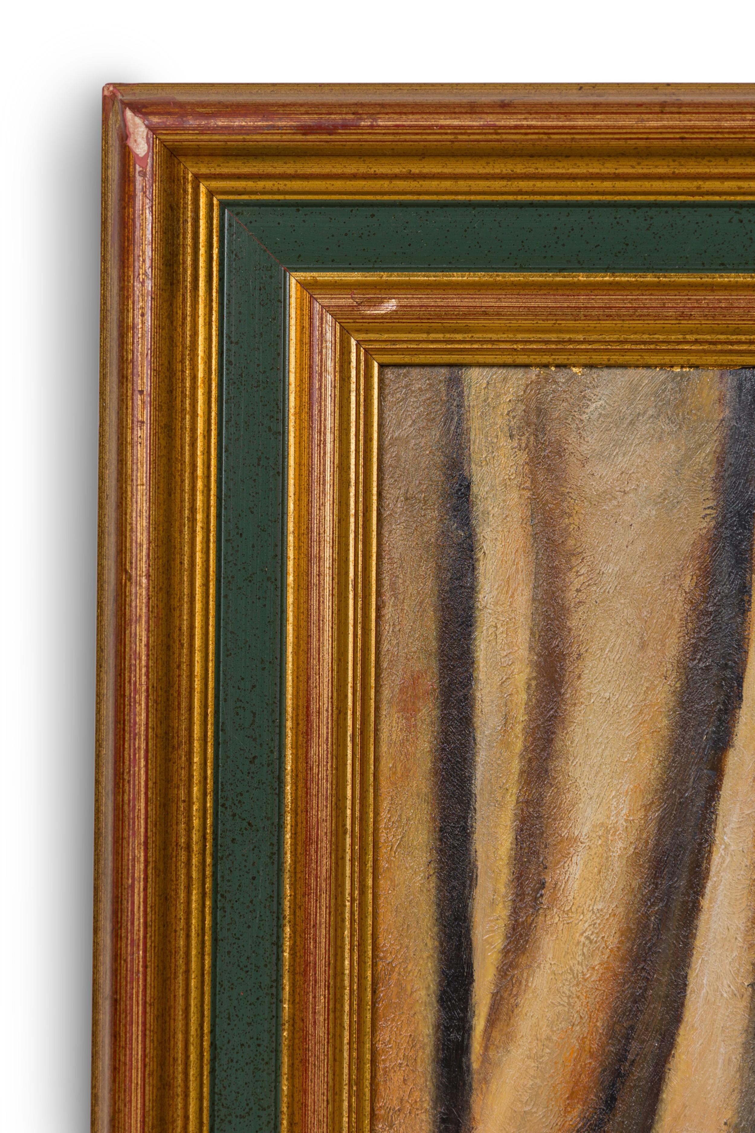 Mid-Century Modern Women at a Café Painting For Sale
