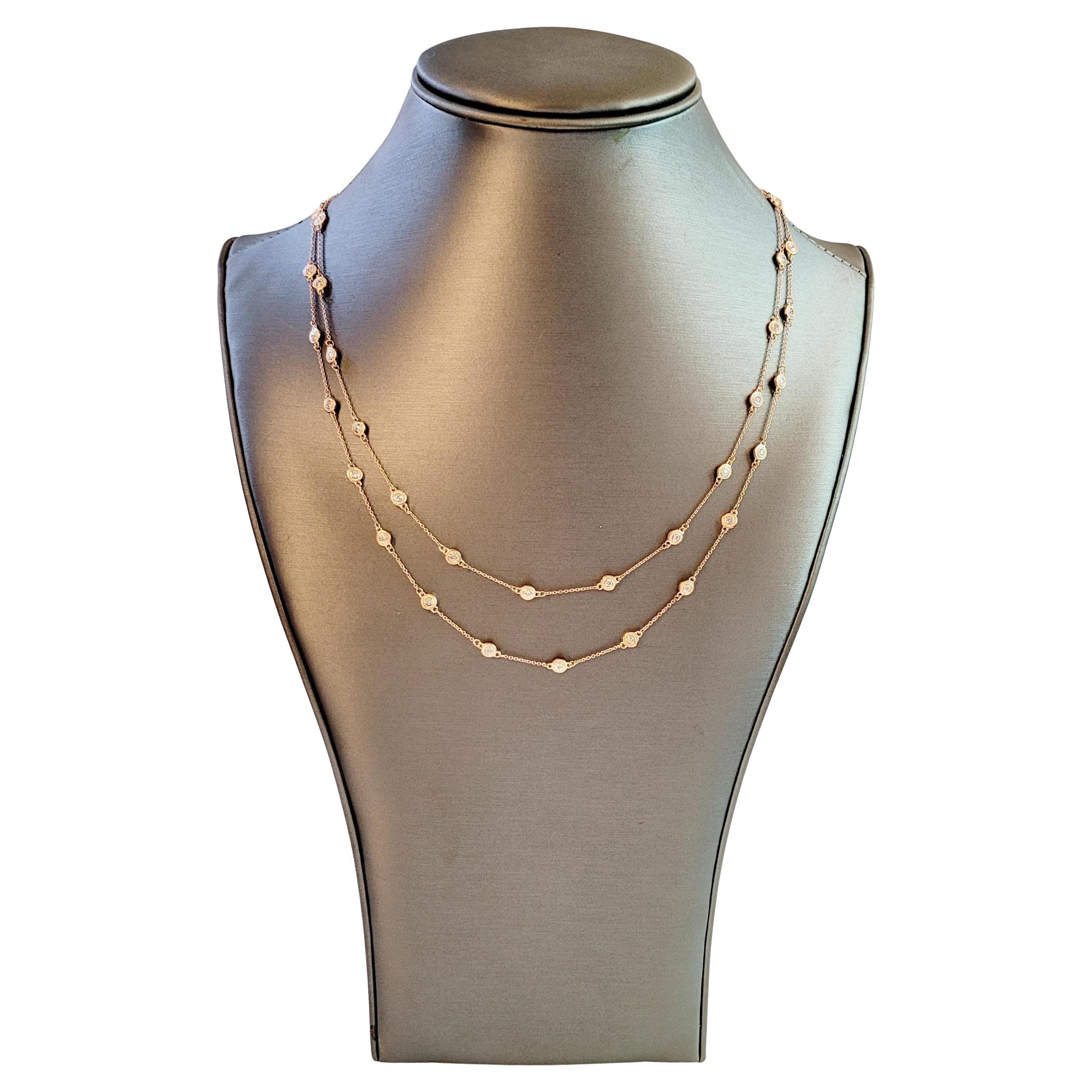 Women Diamond By The Yard  Chain in 14K Rose Gold 38'' Long