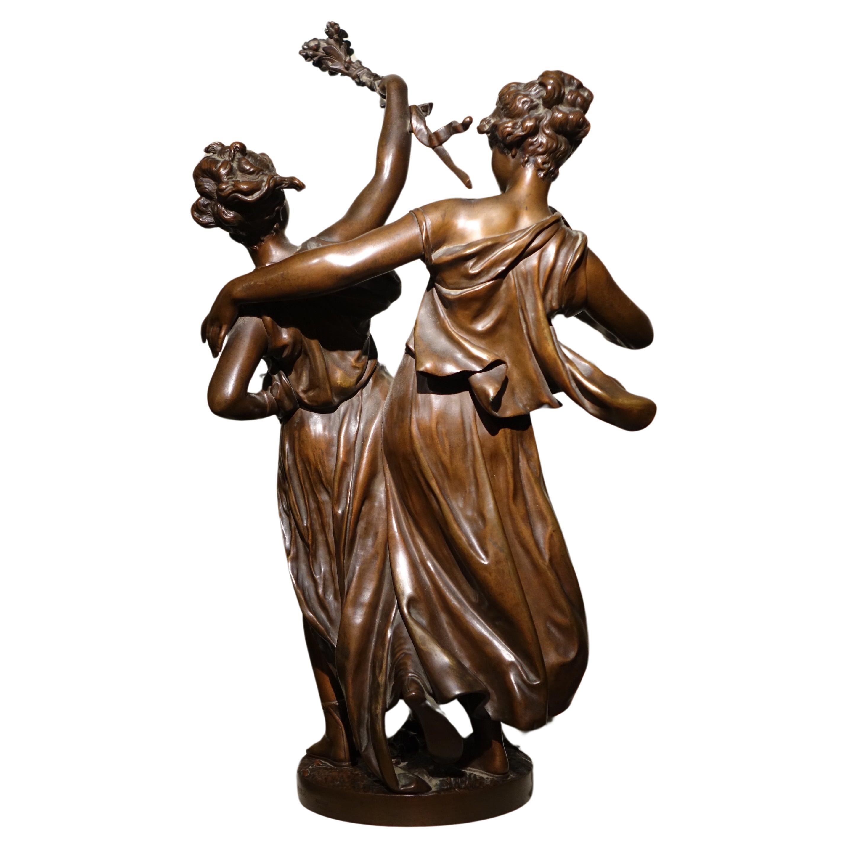  Women figures Dancing  - Etienne Henry DUMAIGE (1830-1888) For Sale