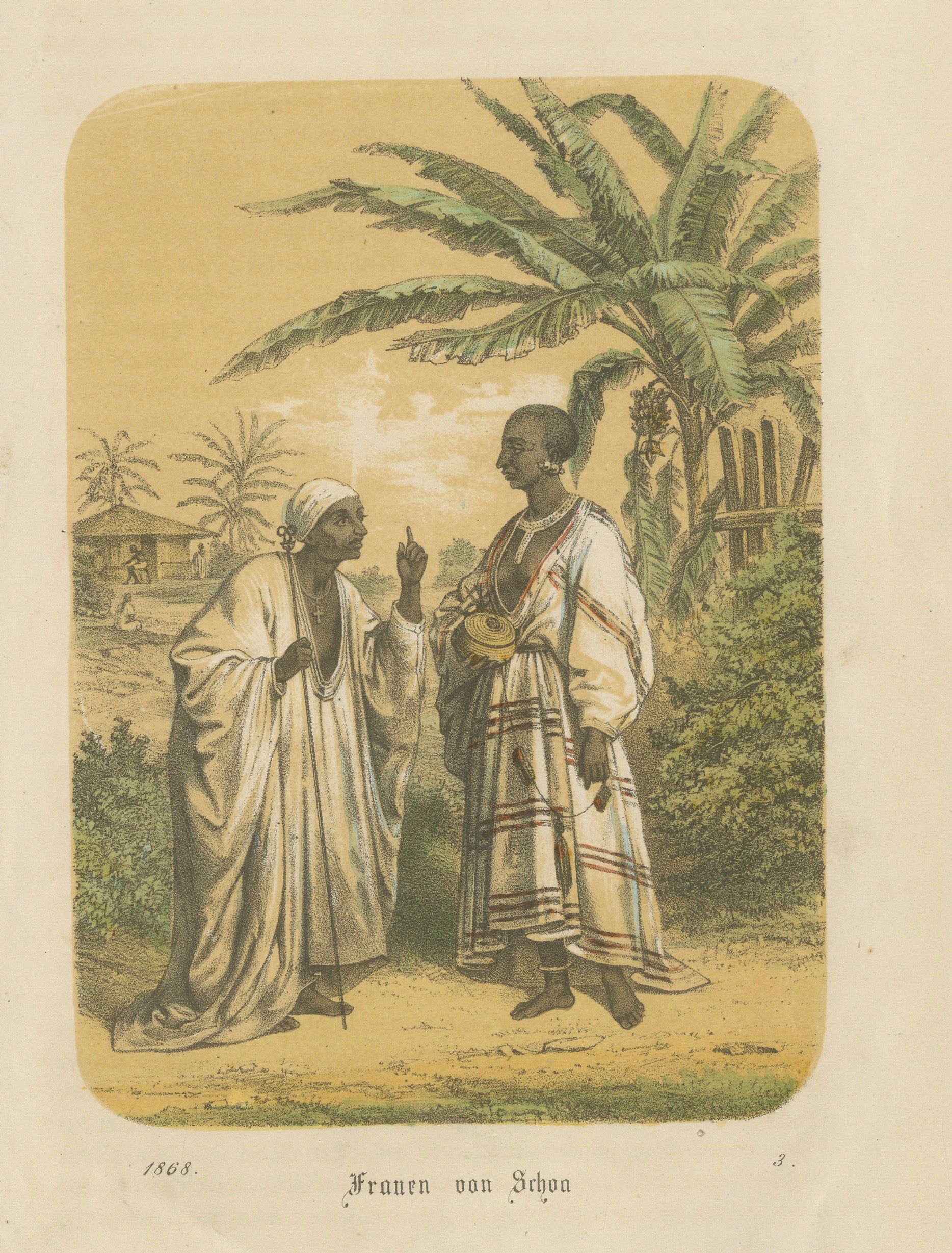 Women of Shoa (Ethiopia) – Antique Ethnographic Costume Print, 1868