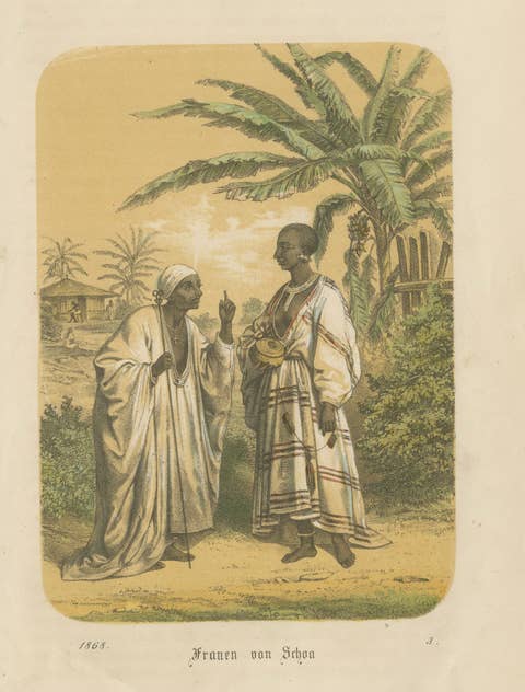 Women of Shoa (Ethiopia) – Antique Ethnographic Costume Print, 1868