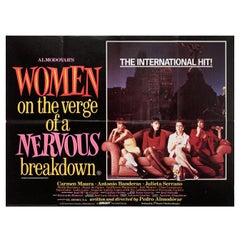 Vintage Women on the Verge of a Nervous Breakdown 1988 British Quad Film Poster
