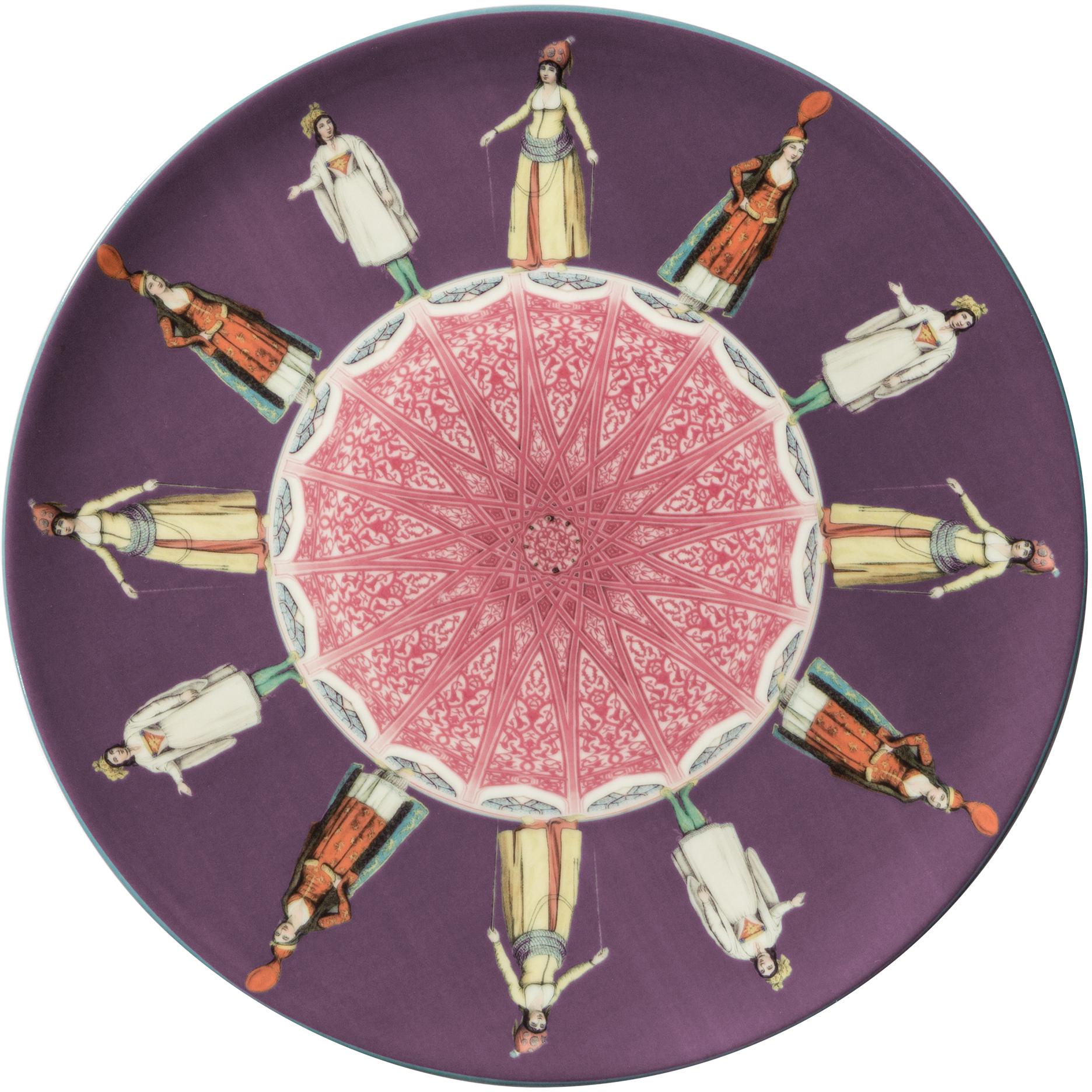 Women Porcelain Dinner Plate by Vito Nesta for Les-Ottomans