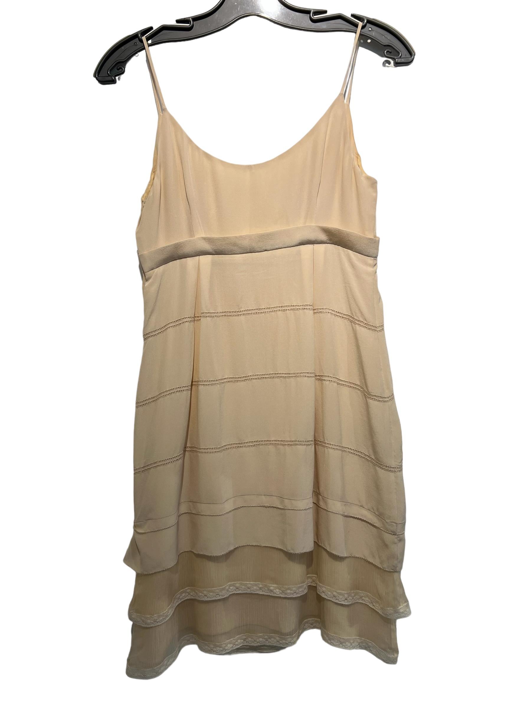 Women´s Beige Miu Miu Sleeveless Dress Size 38 In Good Condition In Bridgehampton, NY
