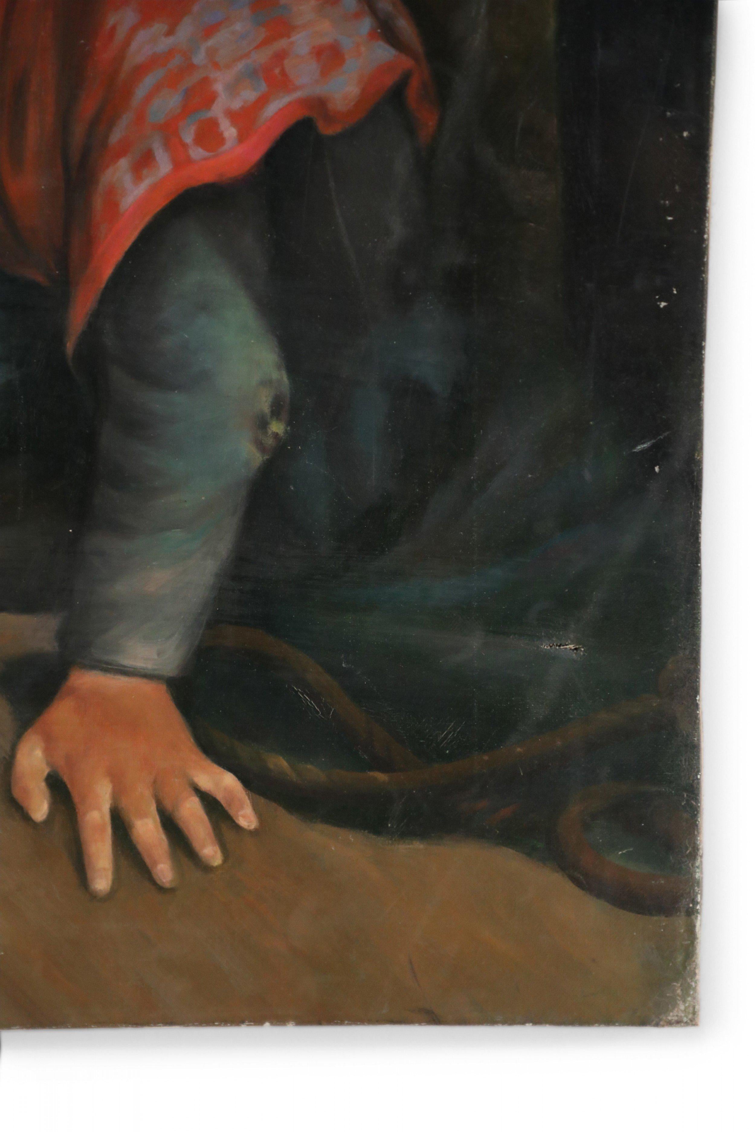 Donna con pietre Pittura a olio su tela in vendita 2