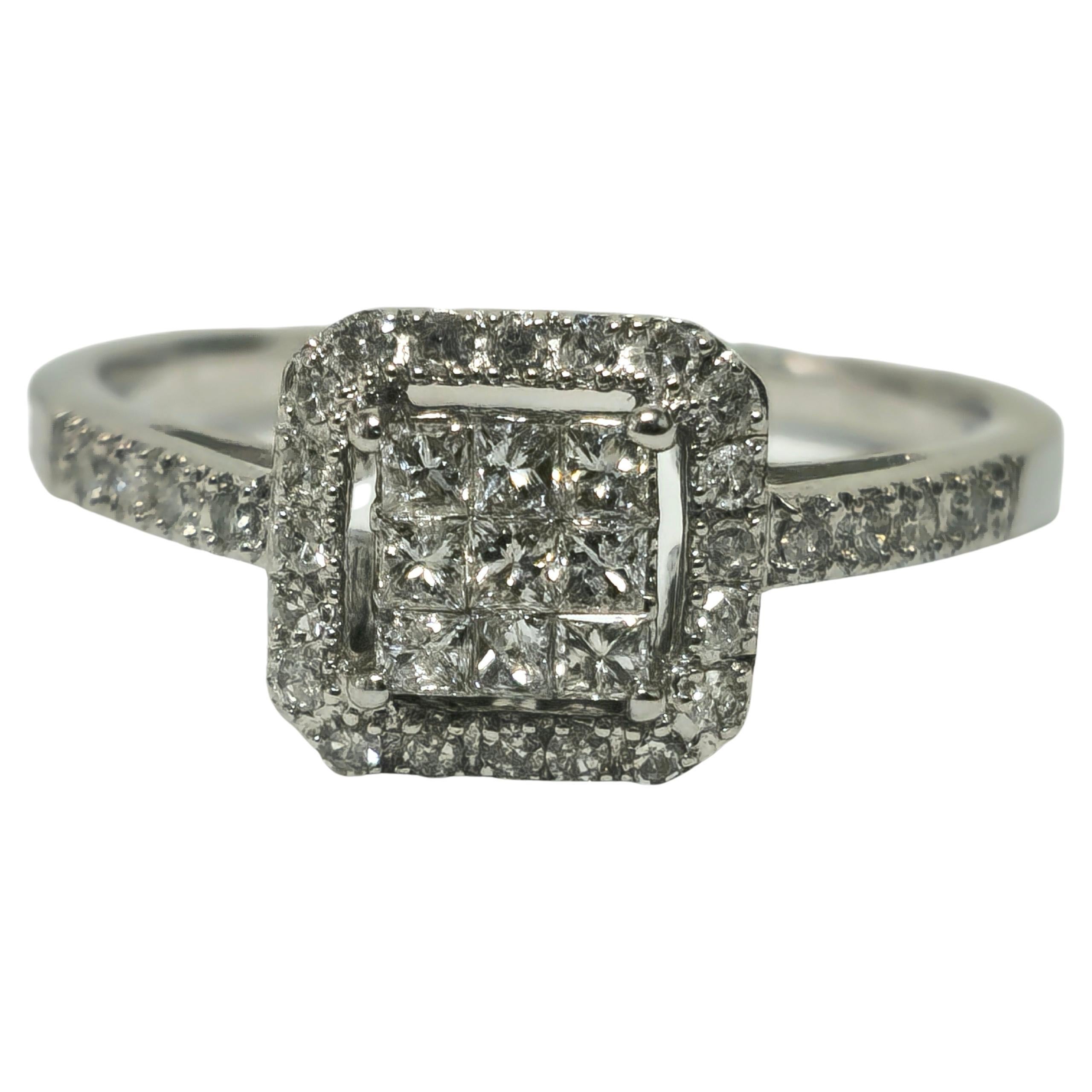 Damen 0,75 Karat Diamant & Gold Ring Vintage-Ring für Damen im Angebot