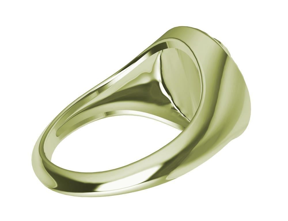 For Sale:  Women's 10 Karat Green Gold Lion Head Signet Ring 6